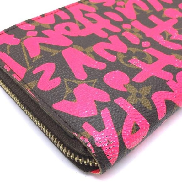 Louis Vuitton #43509 Monogram Pink Graffiti Zippy Large Long Zip Around Organize - Picture 9 of 11